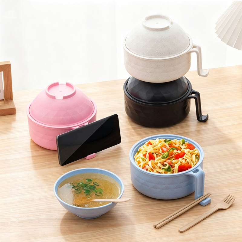 6 buah mangkuk sup mie dengan  - Dim Sum Basket ulasan dan harga